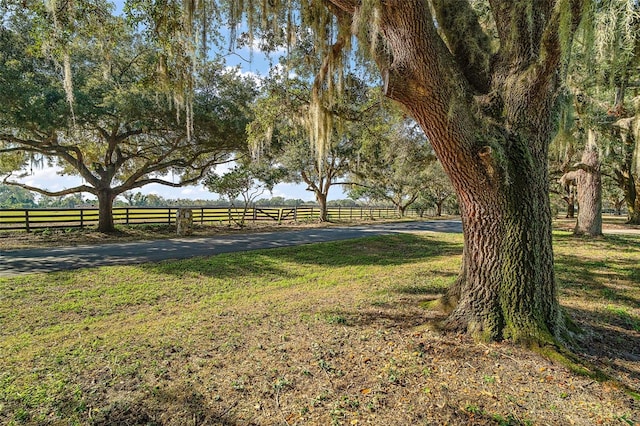 view of yard featuring a rural view