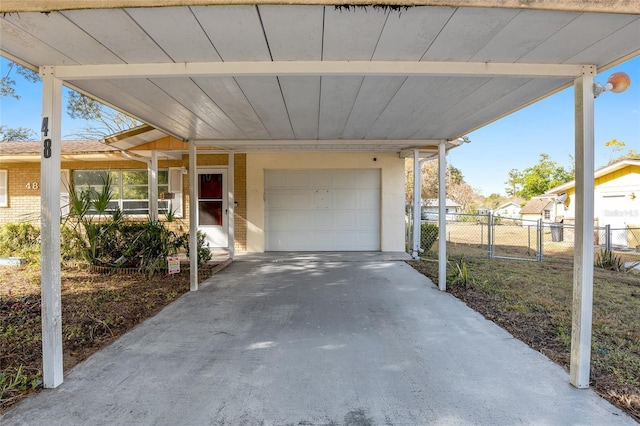 view of patio with a carport