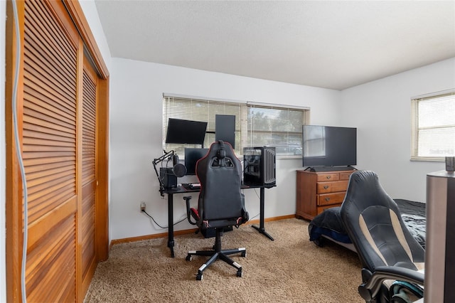 view of carpeted office