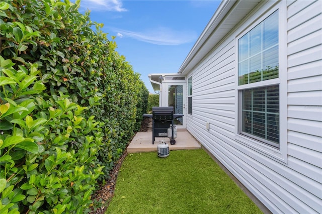 view of yard featuring a patio