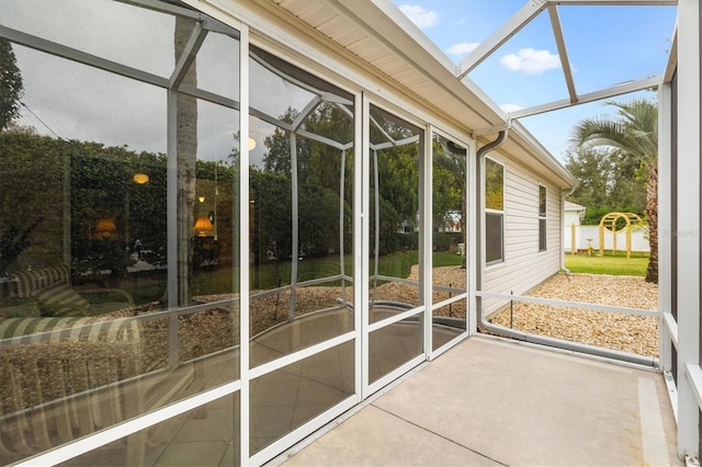 view of unfurnished sunroom