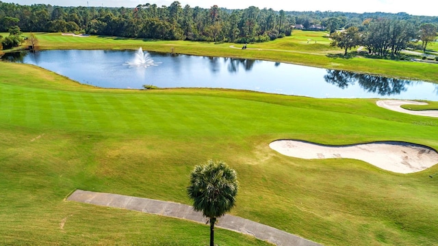 surrounding community with a water view