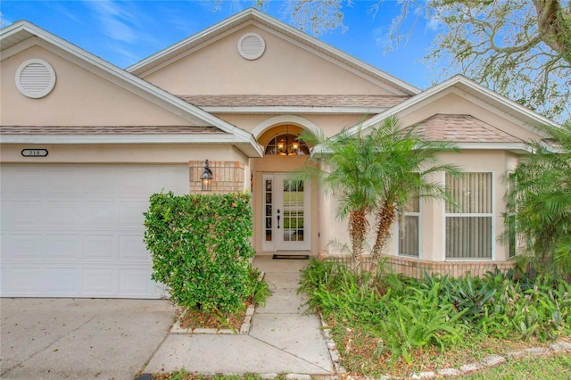 entrance to property with a garage