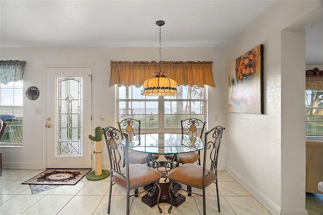 view of tiled dining area