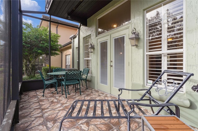 sunroom with french doors