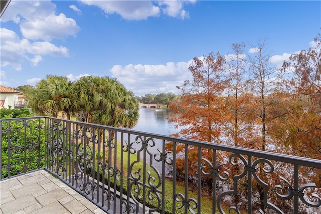 balcony with a water view