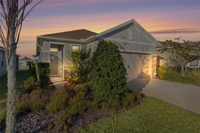 view of front of house featuring a garage