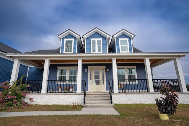 view of front of home with a porch