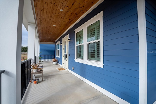 exterior space featuring covered porch