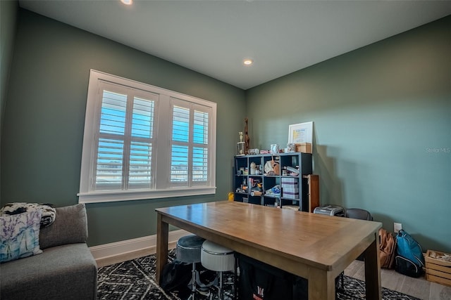 office featuring dark hardwood / wood-style flooring