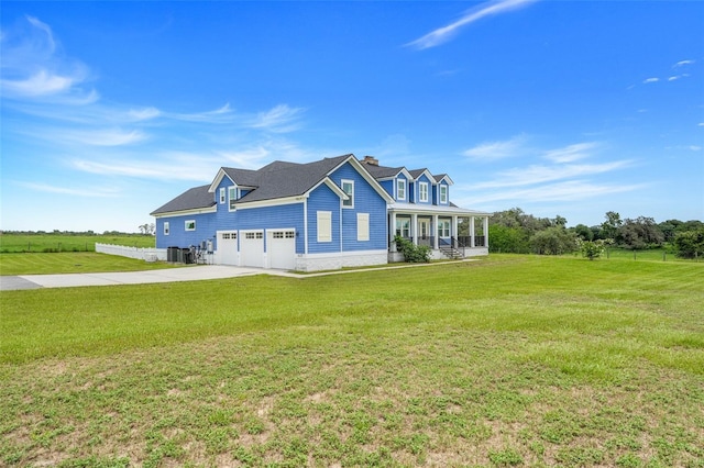 2437 Bay Lake Loop, Groveland, FL 34736 - view of side of property with driveway, a chimney, and a porch