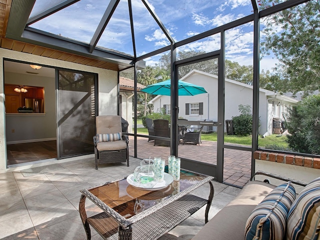 sunroom with plenty of natural light