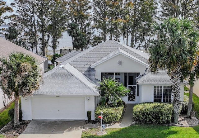 view of front of home with a garage