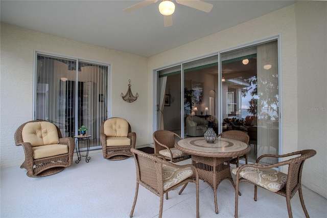 view of patio / terrace with ceiling fan