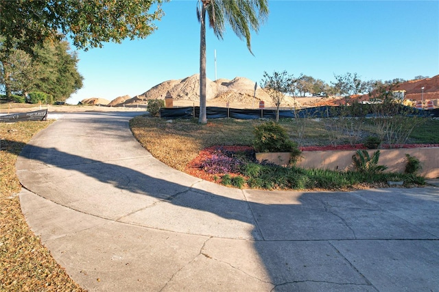 view of road featuring a mountain view