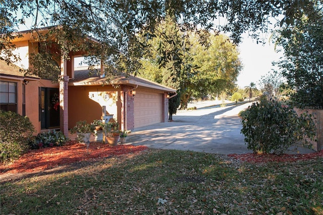 exterior space featuring a garage