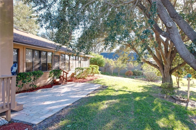 view of yard featuring a patio area