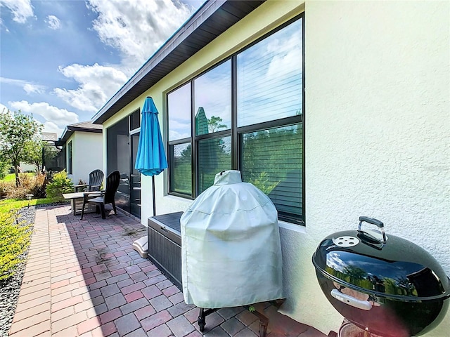 view of patio featuring area for grilling