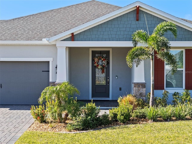 view of front of home with a garage