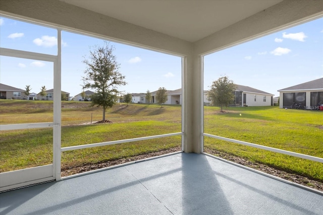 view of unfurnished sunroom