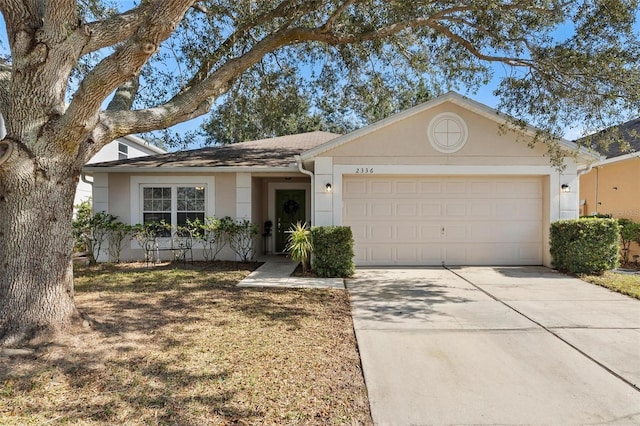 ranch-style home with a garage