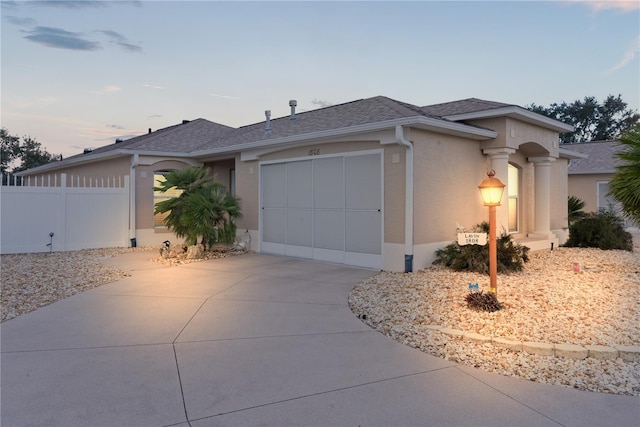 view of front of house featuring a garage