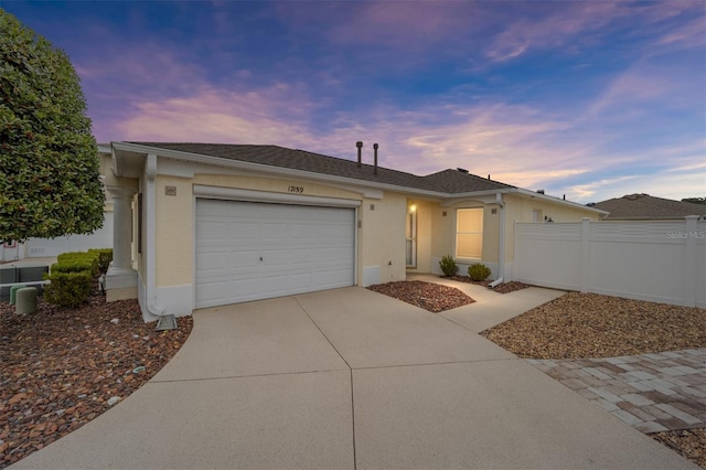 ranch-style house with a garage