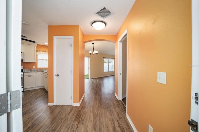 hall featuring dark hardwood / wood-style flooring