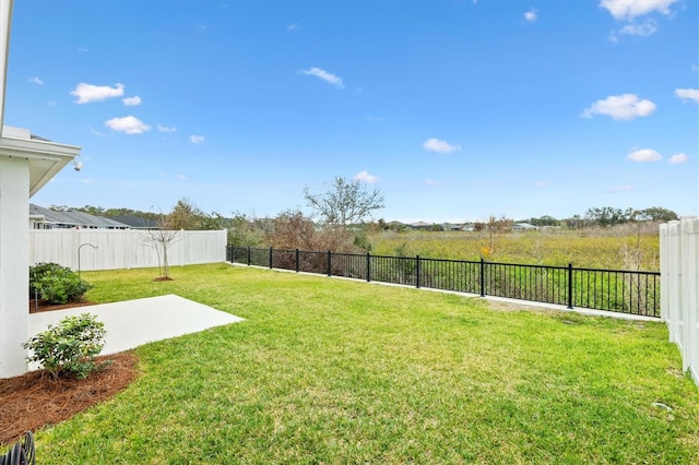 view of yard with a patio area