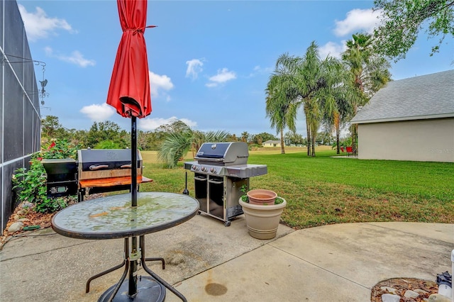 view of patio featuring grilling area