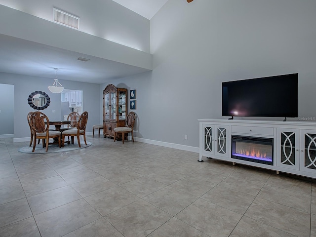 interior space with light tile patterned floors