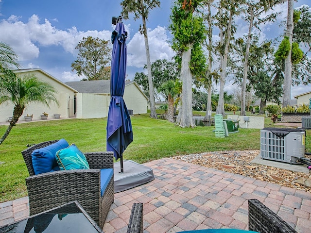 view of patio featuring central AC unit