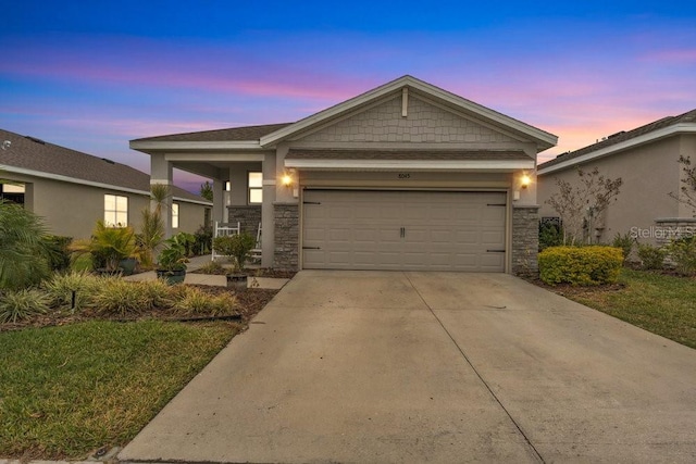 view of front facade featuring a garage