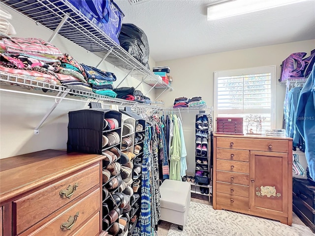 view of walk in closet