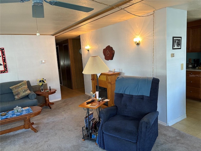 975 Crk 461, Lake Panasoffkee, FL 33538 - living area with light carpet and ceiling fan