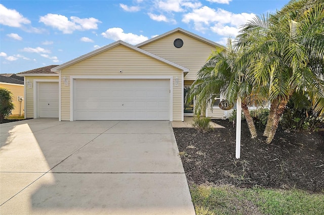 view of front facade with a garage