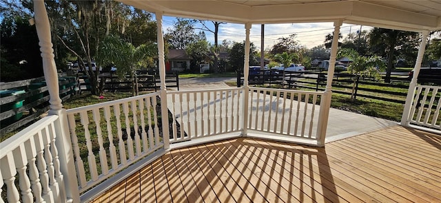 wooden terrace featuring a porch