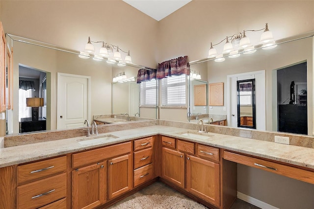 bathroom featuring vanity and tile patterned floors