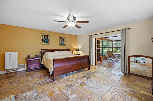 bedroom with ceiling fan