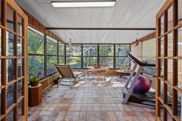 sunroom with french doors