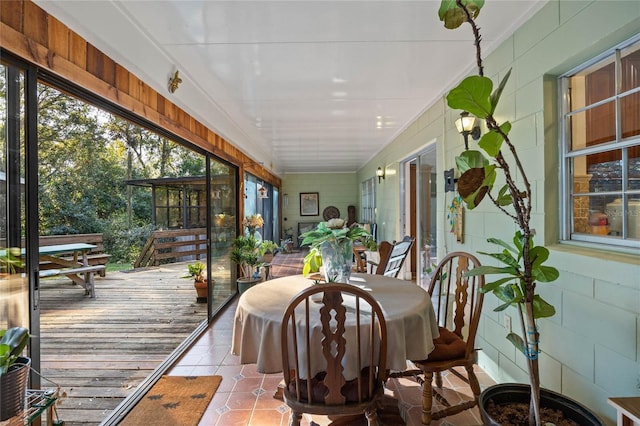 view of sunroom