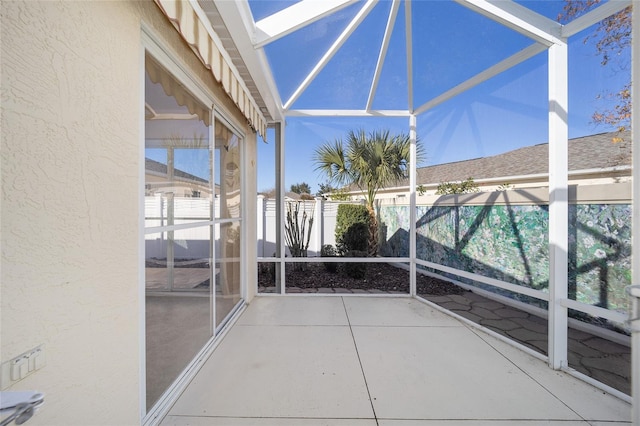 view of unfurnished sunroom