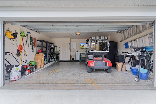 view of garage