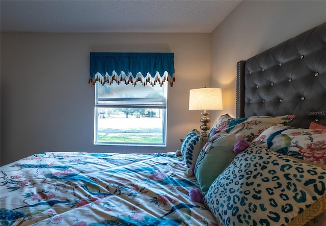 bedroom with a textured ceiling