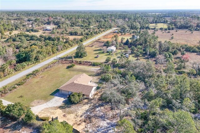 drone / aerial view featuring a rural view