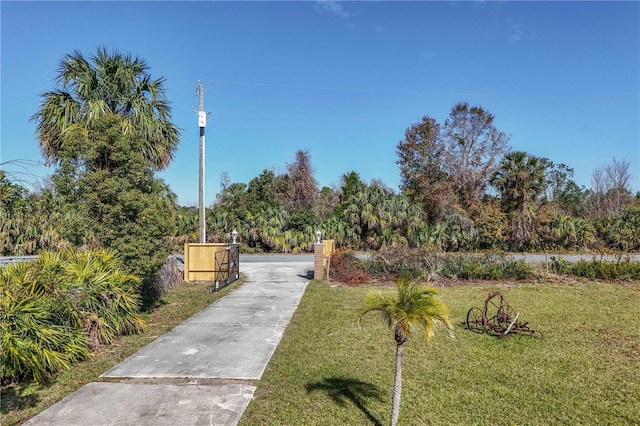 view of property's community featuring a yard