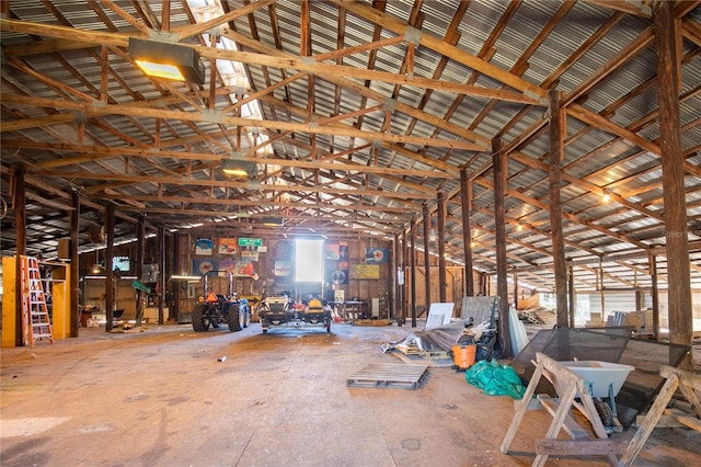 misc room featuring high vaulted ceiling