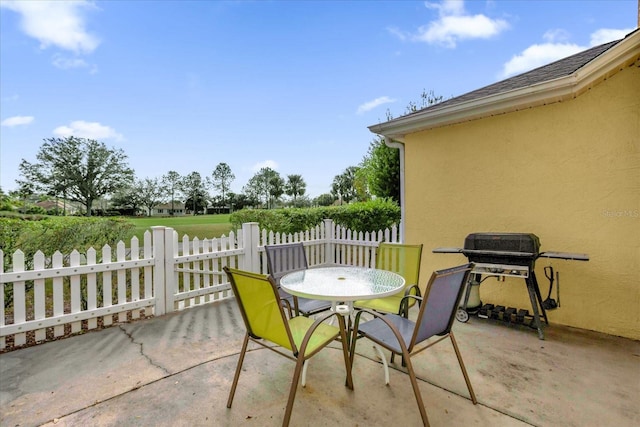 view of patio / terrace with area for grilling