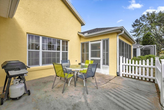 view of patio featuring area for grilling