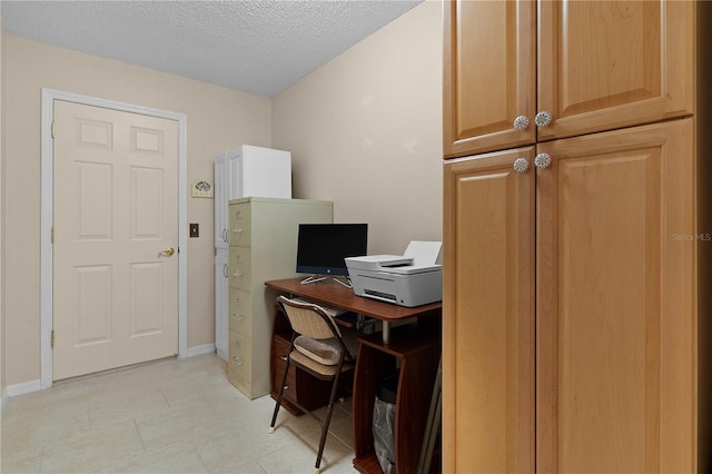 office featuring a textured ceiling